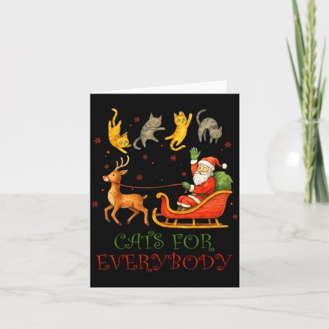 Cats For Everybody Christmas Funny Cat Xmas Santa  Card (Front)