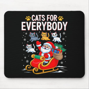 Cats For Everybody Christmas Santa Cat Lover Xmas Mouse Pad