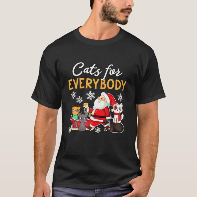 Cats For Everybody Christmas T-Shirt (Front)