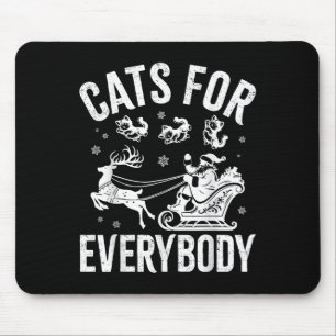 Cats For Everybody Funny Christmas Santa Cat Lover Mouse Pad