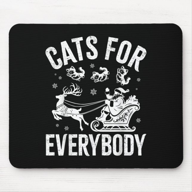 Cats For Everybody Funny Christmas Santa Cat Lover Mouse Pad (Front)