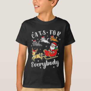 Cats For Everybody Funny Santa Xmas Apparel T-Shirt