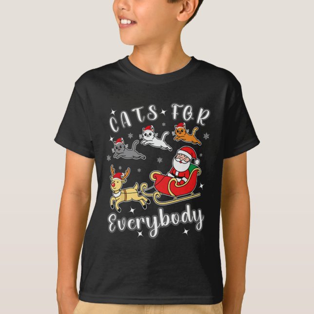 Cats For Everybody Funny Santa Xmas Apparel  T-Shirt (Front)