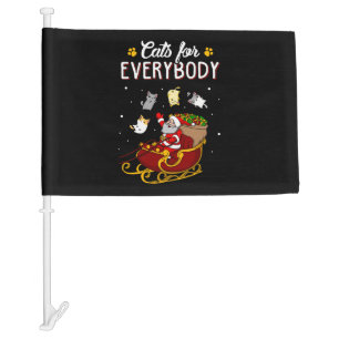 Cats For Everybody Funny Ugly Christmas Swea Car Flag