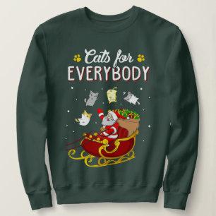 Cats For Everybody Funny Ugly Christmas Sweatshirt