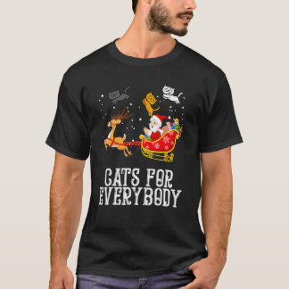 Cats For Everybody Santa  Christmas Pjs Xmas Cat T-Shirt