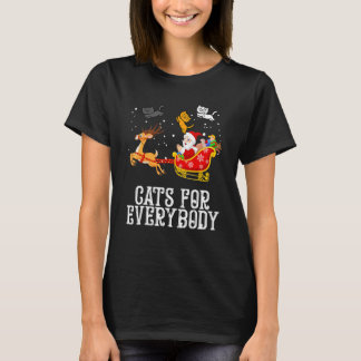 Cats For Everybody Santa  Christmas Pjs Xmas Cat T-Shirt