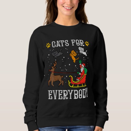 Cats For Everybody Santa Christmas PJs Xmas Women Sweatshirt