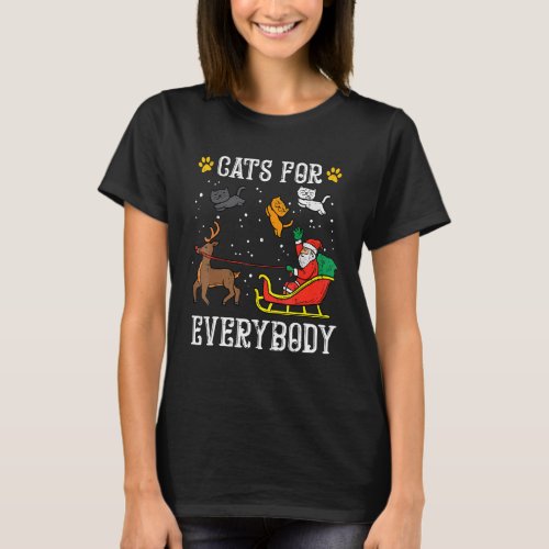 Cats For Everybody Santa Christmas PJs Xmas Women T_Shirt