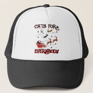 Cats For Everybody Santa Funny Christmas Cat Lover Trucker Hat