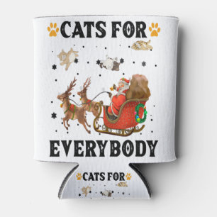 Cats For Everybody Santa Funny Christmas PJs Xmas Can Cooler