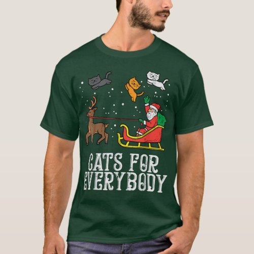 Cats For Everybody Santa Funny Christmas PJs Xmas  T_Shirt