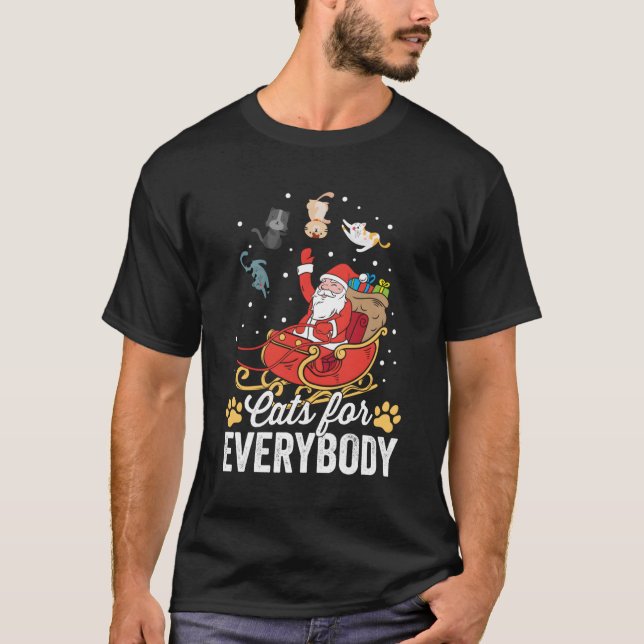 Cats For Everybody Santa Kitties Merry Christmas C T-Shirt (Front)