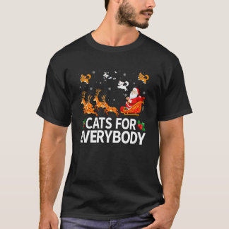 Cats for Everybody Xmas Pajamas Santa Sleigh Cat C T-Shirt