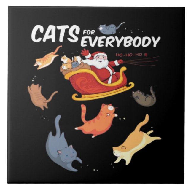 Cats for everyone  ceramic tile (Front)