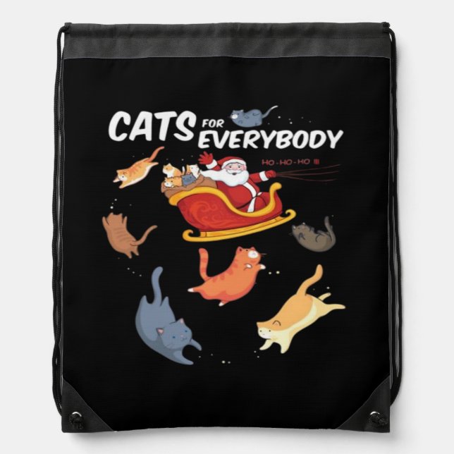 Cats for everyone  drawstring bag (Front)