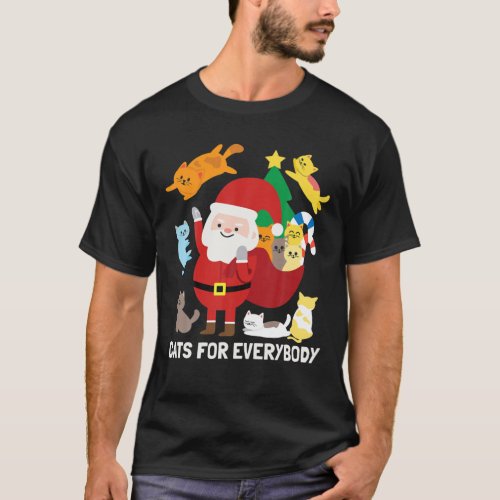 Cats For Everyone Santa Funny Cute Christmas Gift T_Shirt