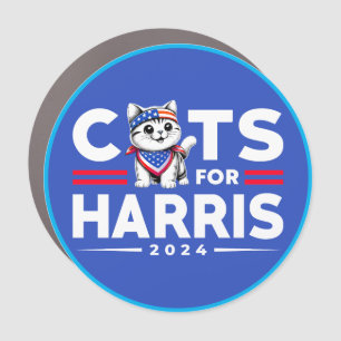 Cats for Harris 2024 election   Car Magnet