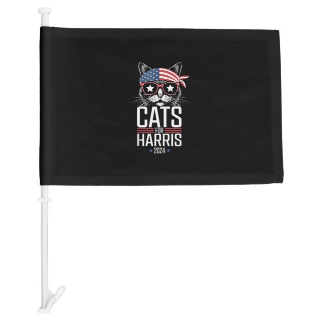 Cats for Harris 2024 - Kamala Harris for President Car Flag (Front)