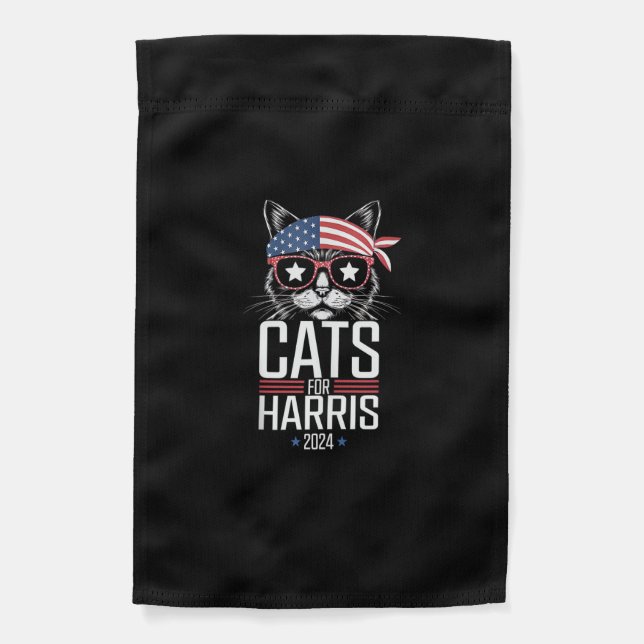Cats for Harris 2024 - Kamala Harris for President Garden Flag (Front)