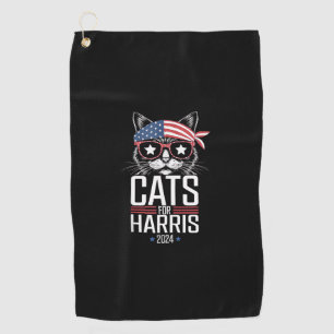 Cats for Harris 2024 - Kamala Harris for President Golf Towel