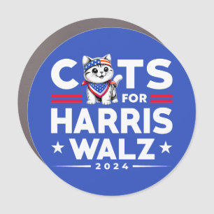 Cats for Harris Walz 2024 election Car Magnet