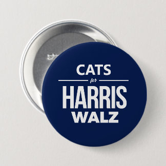 Cats for Harris Walz Button