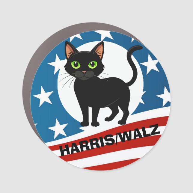 Cats For Harris/Walz  Car Magnet (Front)