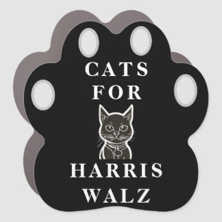 Cats for Harris Walz car magnet