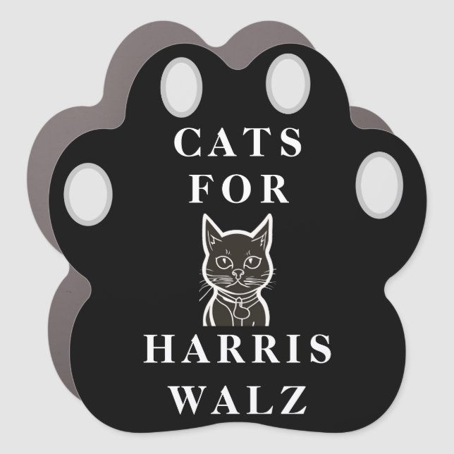 Cats for Harris Walz car magnet (Front)