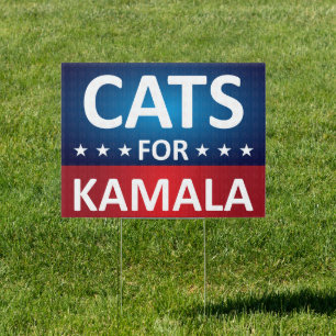 Cats for Kamala Harris 2024 Presidential Election Sign