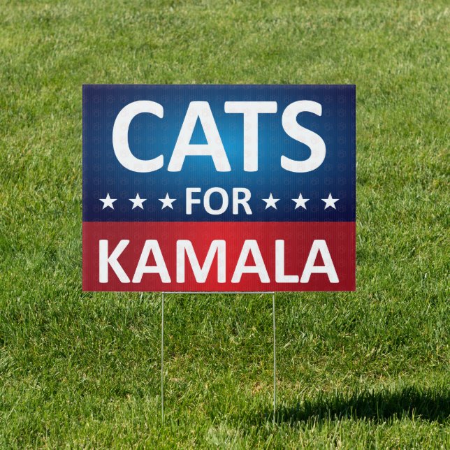 Cats for Kamala Harris 2024 Presidential Election Sign (Insitu)