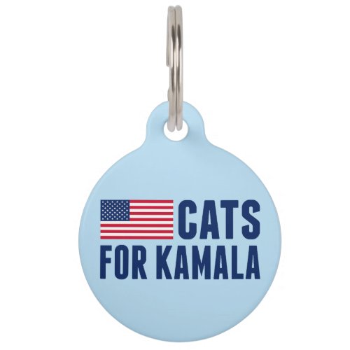 Cats for Kamala Harris American Flag Pet ID Tag