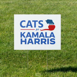 Cats for Kamala Harris Sign