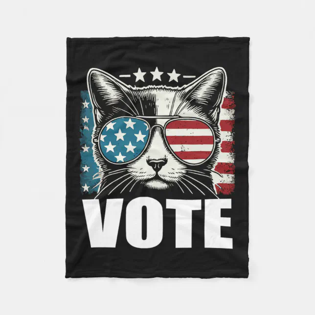 Cats For Kamala Harris Vote 2024 Fleece Blanket Zazzle