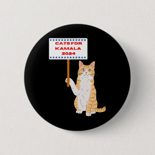 Cats For Kamala Harris Vote President 2024 Usa Button