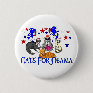 CATS FOR OBAMA BUTTON