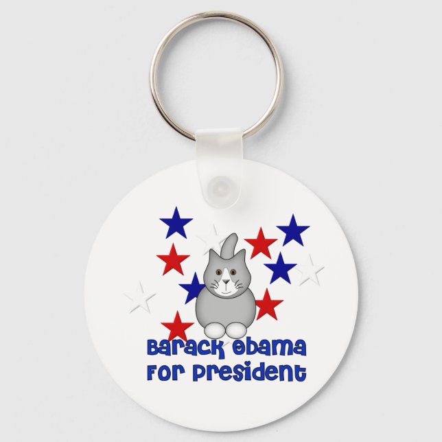 Cats For Obama Keychain (Front)