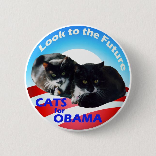 Cats For Obama Pinback Button (Front)