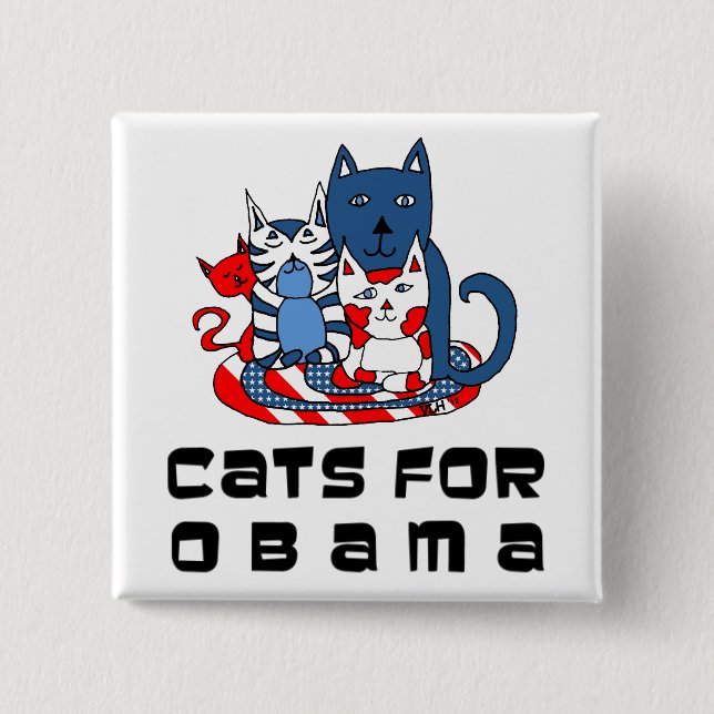 Cats For Obama Pinback Button (Front)