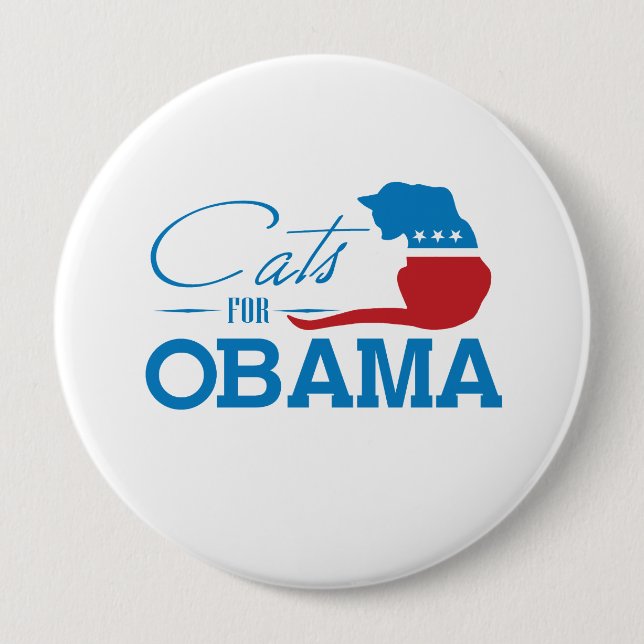 CATS FOR OBAMA - -.png Pinback Button (Front)