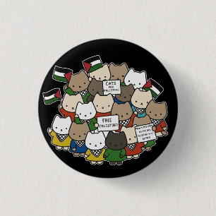 Cats for Palestine – Kawaii Cats for Justice Button