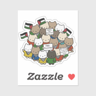 Cats for Palestine – Kawaii Cats for Justice Sticker