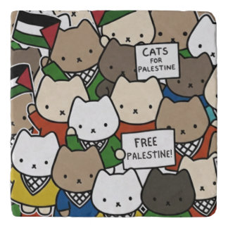 Cats for Palestine – Kawaii Cats for Justice Trivet