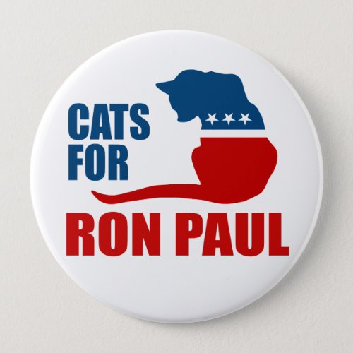 CATS FOR RON PAUL PINBACK BUTTON