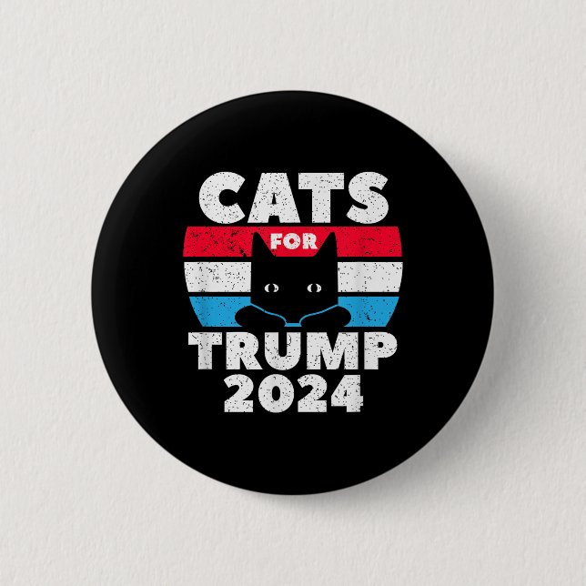Cats For Trump 2024 Election  Button (Front)