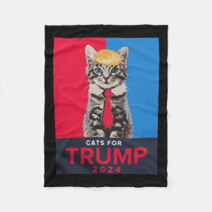 Cats For Trump 2024 Funny Tee For Vance Trump 2024 Fleece Blanket