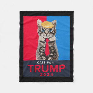 Cats For Trump 2024 Funny Tee For Vance Trump Fleece Blanket