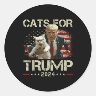 Cats For Trump 2024 Funny Vote For Trump - Cats 20 Classic Round Sticker