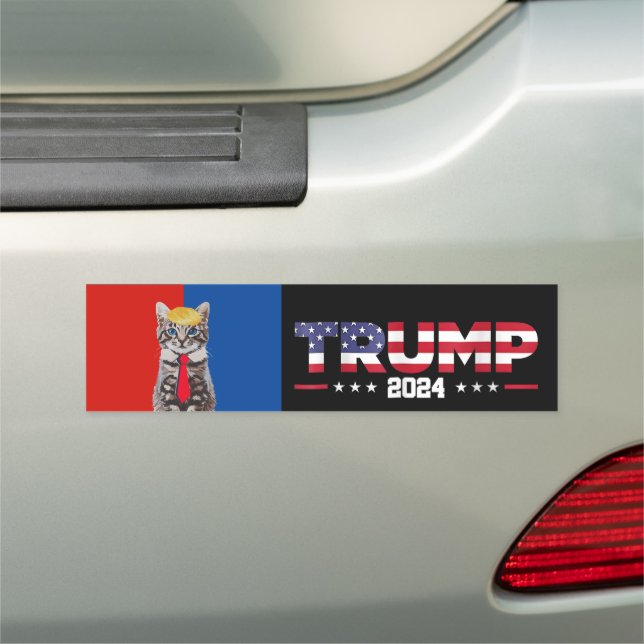 Cats For Trump 2024 | Vance Trump Red Blue Car Magnet (In Situ)